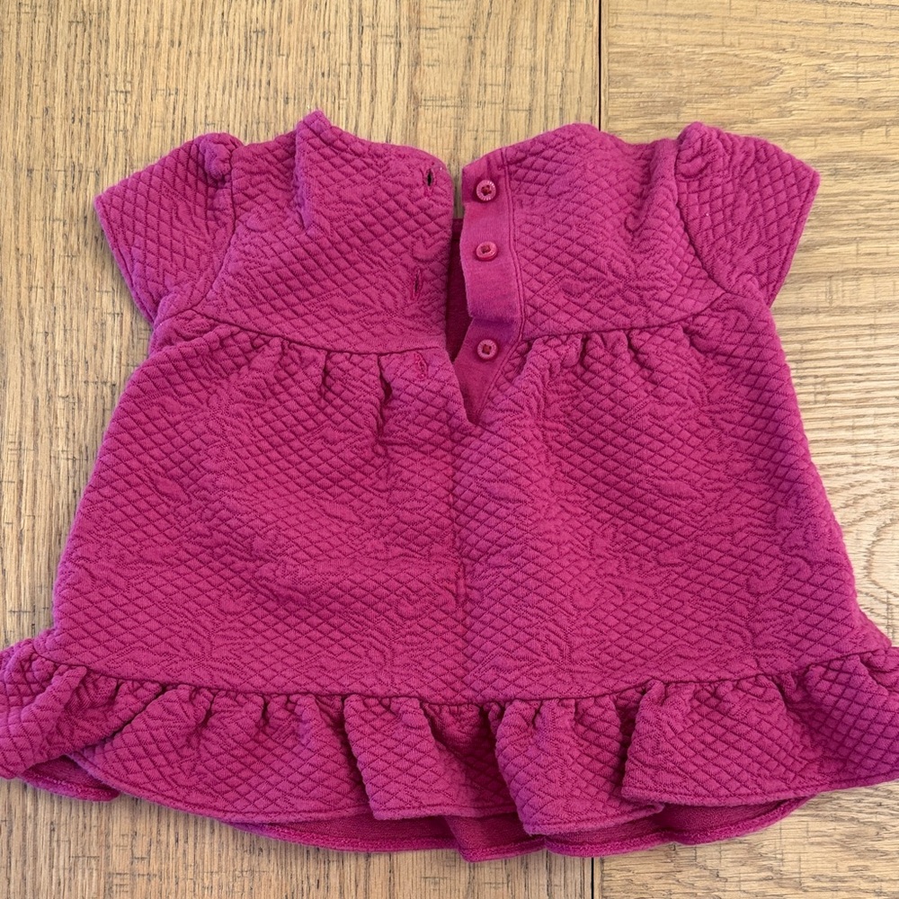 Janie and Jack Textured Raspberry Ruffle Diaper Cover - Picture 4 of 6